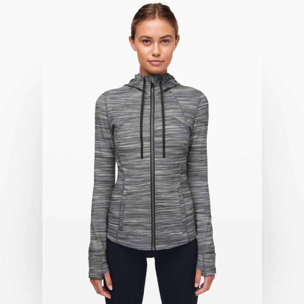 Lululemon Hooded Define Jacket in Heathered Black / White
